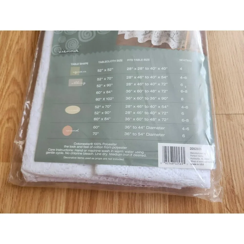 White Lace Round Tablecloth - Unbranded
